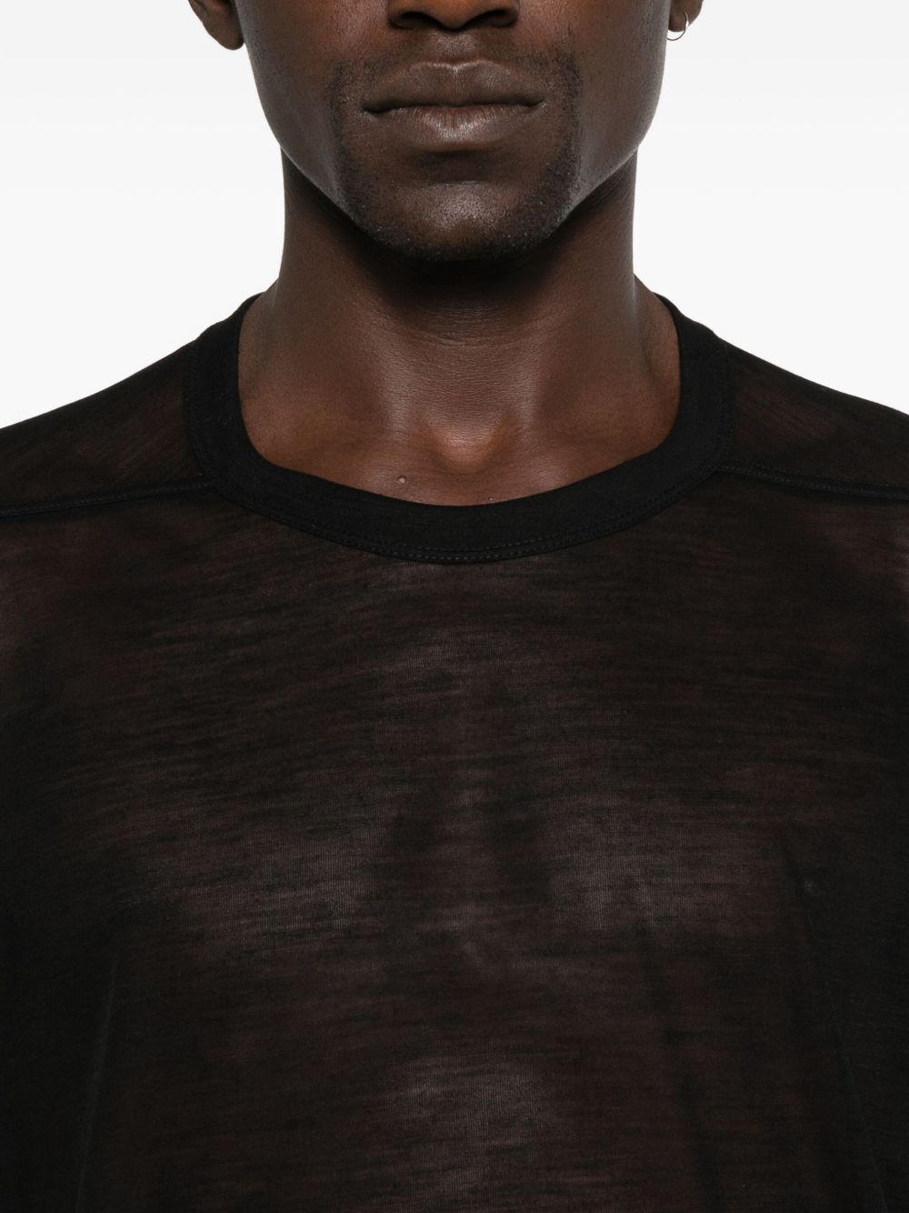 T-shirt in lana trasparente in nero Rick owens - uomo 