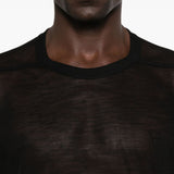 T-shirt in lana trasparente in nero Rick owens - uomo 