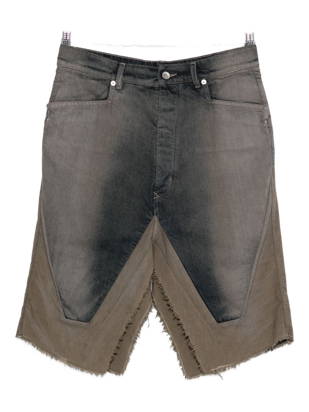 Gonna con spacchi centrali in denim grigio Rick Owens - uomo 