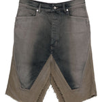 Gonna con spacchi centrali in denim grigio Rick Owens - uomo 