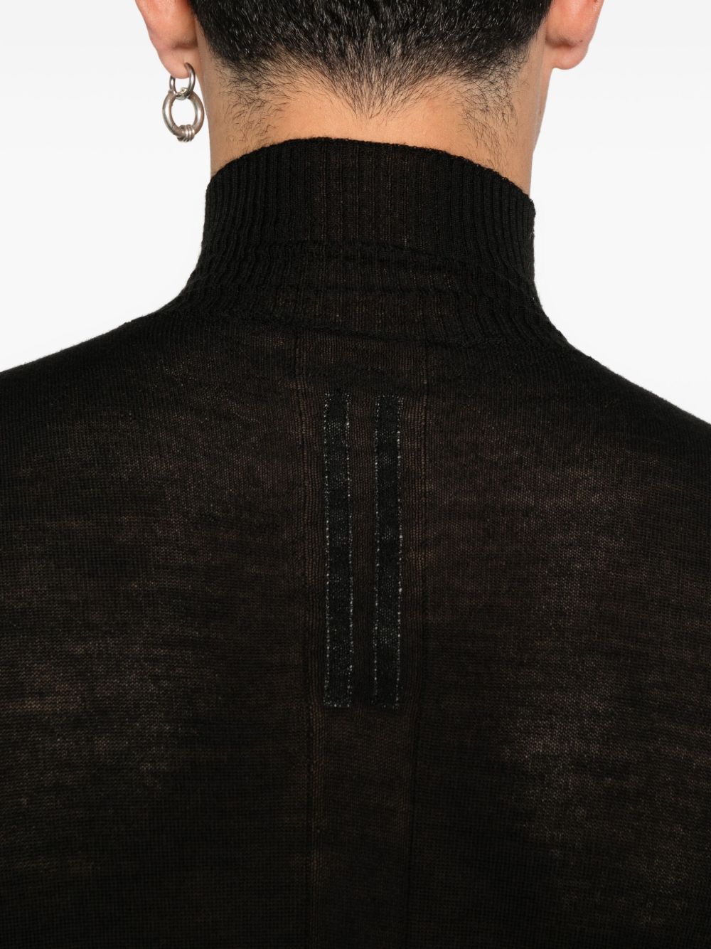 Maglione in lana a collo alto in nero Rick Owens - uomo 