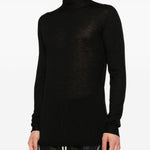 Maglione in lana a collo alto in nero Rick Owens - uomo 