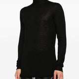Maglione in lana a collo alto in nero Rick Owens - uomo 