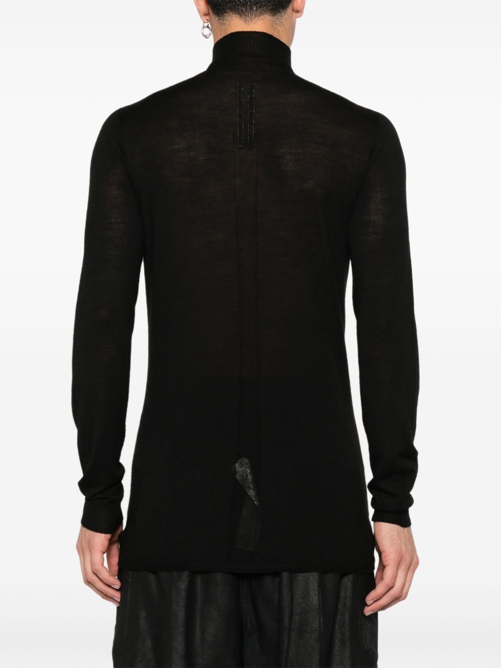 Maglione in lana a collo alto in nero Rick Owens - uomo 