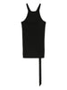 Top asimmetrico a coste in nero Rick owens drkshdw - donna