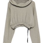 Felpa con cappuccio con coulisse  in grigio Rick owens drkshdw - donna 