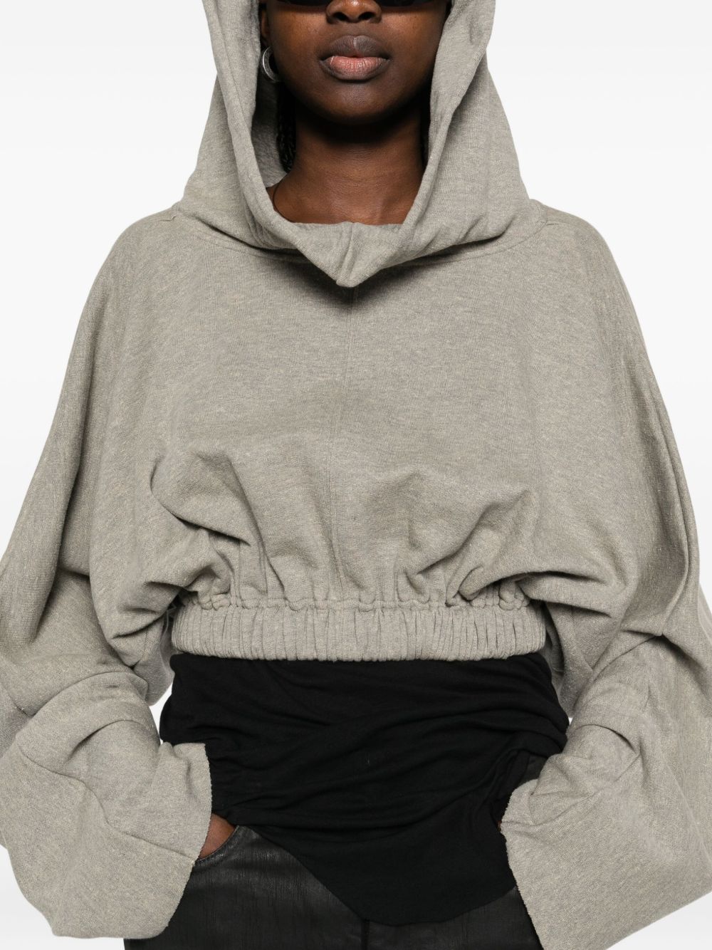 Felpa con cappuccio con coulisse  in grigio Rick owens drkshdw - donna 