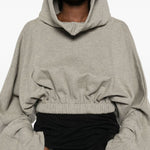 Felpa con cappuccio con coulisse  in grigio Rick owens drkshdw - donna 