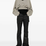 Felpa con cappuccio con coulisse  in grigio Rick owens drkshdw - donna 