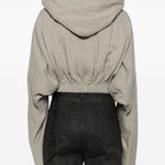 Felpa con cappuccio con coulisse  in grigio Rick owens drkshdw - donna 