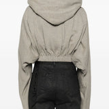 Felpa con cappuccio con coulisse  in grigio Rick owens drkshdw - donna 