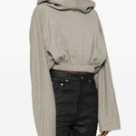 Felpa con cappuccio con coulisse  in grigio Rick owens drkshdw - donna 