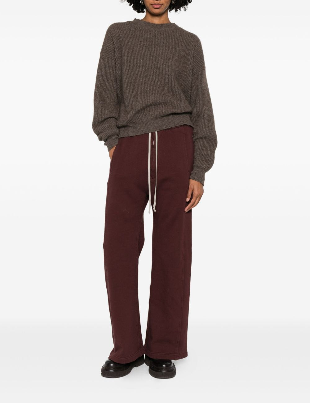 Pantaloni con bottoni in marrone Rick Owens DRKSHDW - donna 