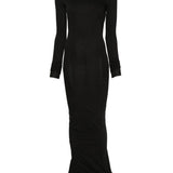 Abito maxi a maniche lunghe in nero Rick owens drkshdw - donna 