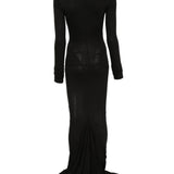 Abito maxi a maniche lunghe in nero Rick owens drkshdw - donna 