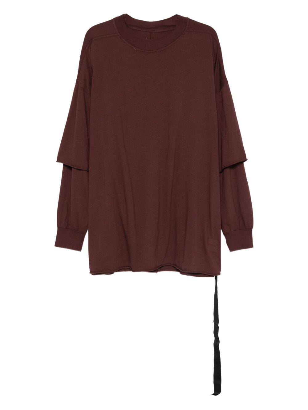 T-shirt a strati a maniche lunghe in borgogna Rick owens drkshdw - uomo 