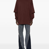 T-shirt a strati a maniche lunghe in borgogna Rick owens drkshdw - uomo 
