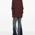 T-shirt a strati a maniche lunghe in borgogna Rick owens drkshdw - uomo 