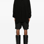 Felpa con coulisse a strati tommy in nero Rick owens drkshdw - uomo 