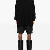 Felpa con coulisse a strati tommy in nero Rick owens drkshdw - uomo 