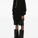 Felpa con coulisse a strati tommy in nero Rick owens drkshdw - uomo 
