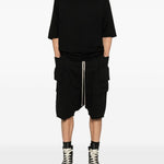 T-shirt a maniche corte jumbo in nero Rick owens drkshdw - uomo 