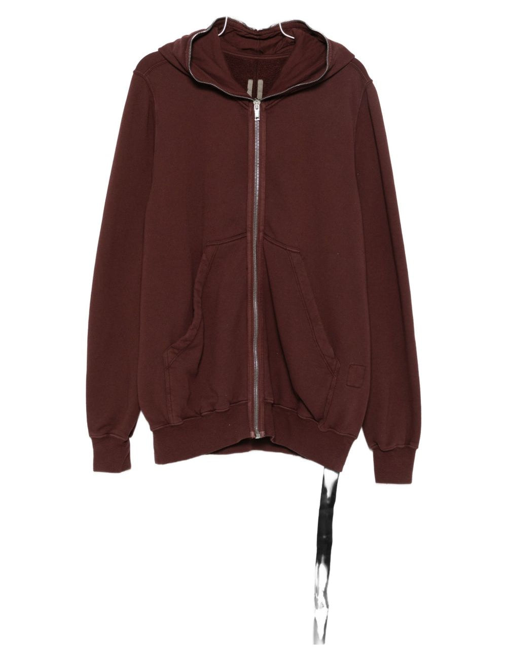 Felpa con cappuccio jumbo in marrone Rick owens drkshdw - uomo 