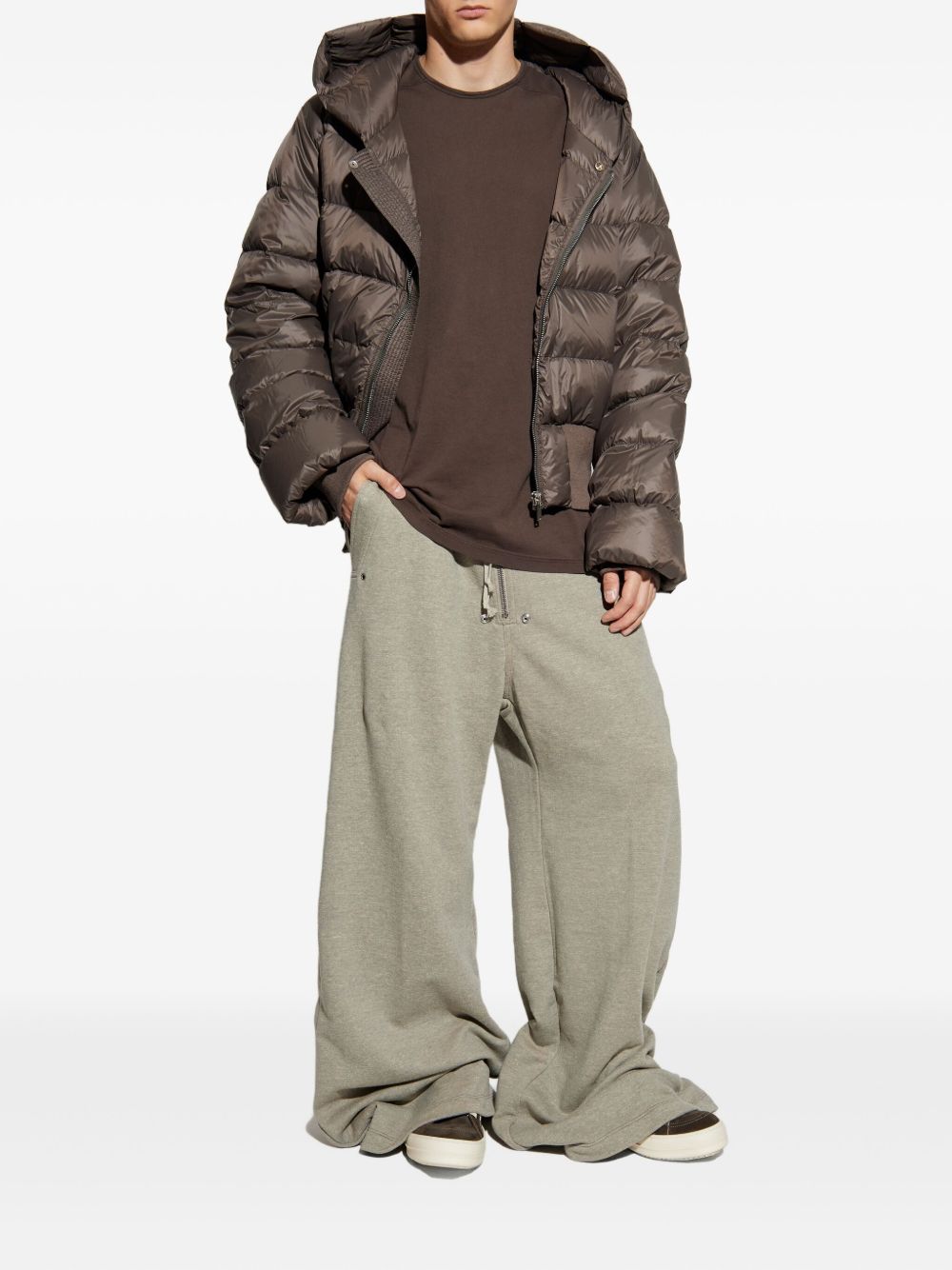 Pantaloni a gamba ampia con coulisse in grigio Rick owens drkshdw - uomo 