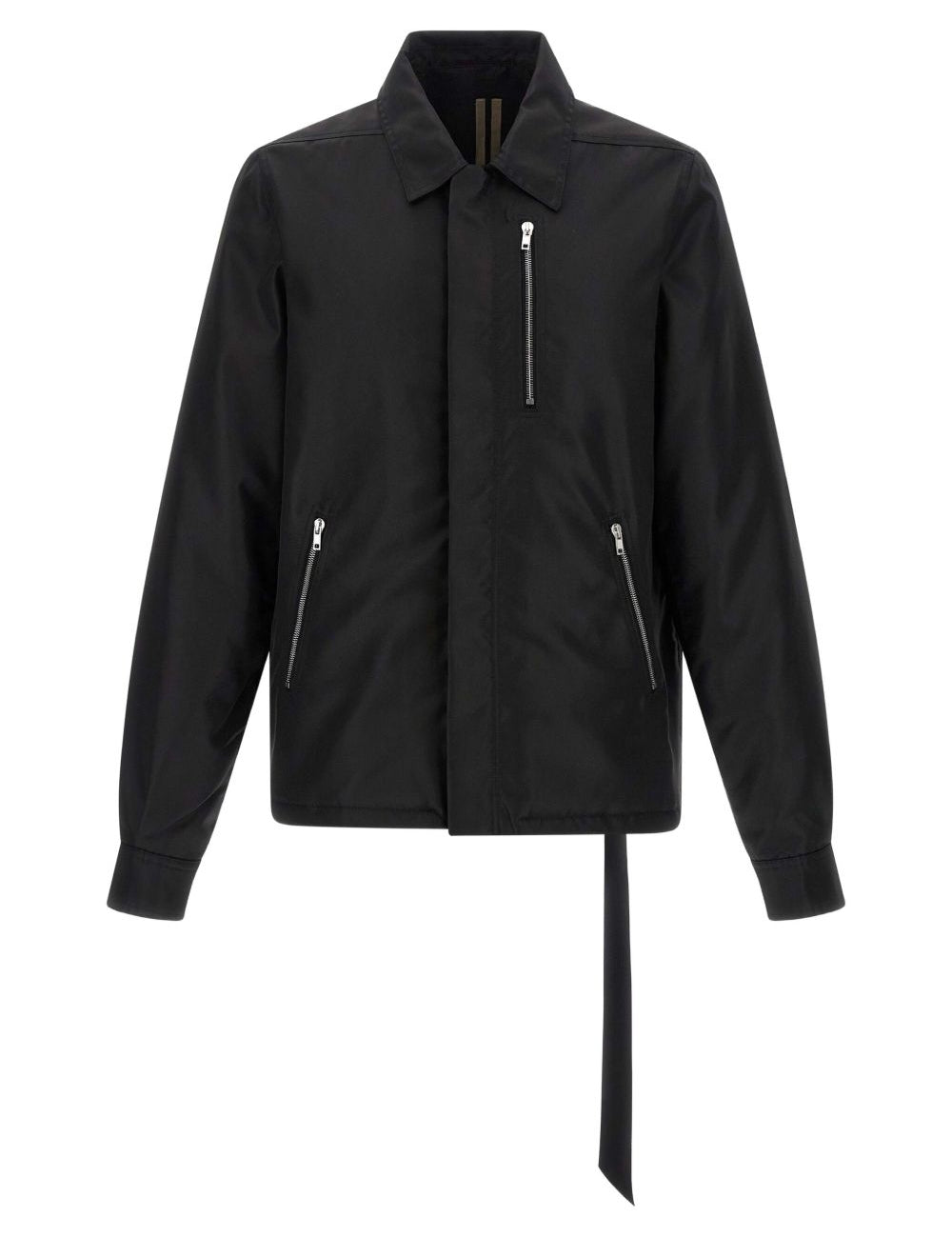 Giacca con collo a camicia e zip frontale in nero Rick owens drkshdw - uomo 