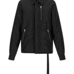 Giacca con collo a camicia e zip frontale in nero Rick owens drkshdw - uomo 