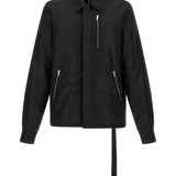 Giacca con collo a camicia e zip frontale in nero Rick owens drkshdw - uomo 