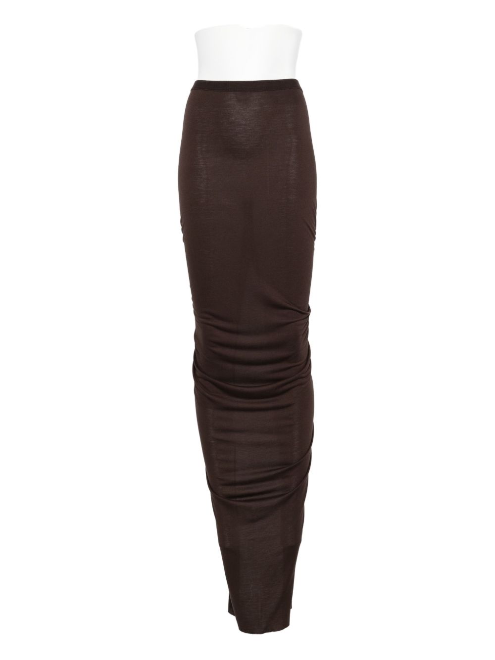 Gonna midi con ruches in marrone Rick Owens Lilies -  donna 
