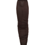 Gonna midi con ruches in marrone Rick Owens Lilies -  donna 