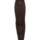 Gonna midi con ruches in marrone Rick Owens Lilies -  donna 