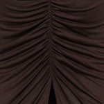 Gonna midi con ruches in marrone Rick Owens Lilies -  donna 