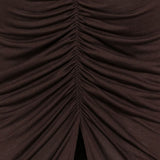 Gonna midi con ruches in marrone Rick Owens Lilies -  donna 