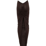 Gonna midi con ruches in marrone Rick Owens Lilies -  donna 