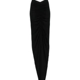 Gonna midi con ruches in nero Rick Owens Lilies -  donna 
