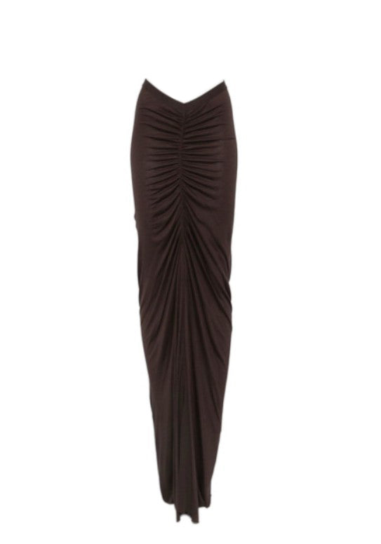 Gonna con ruches poppy in marrone Rick owens lilies - donna 