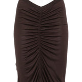 Gonna con ruches poppy in marrone Rick owens lilies - donna 
