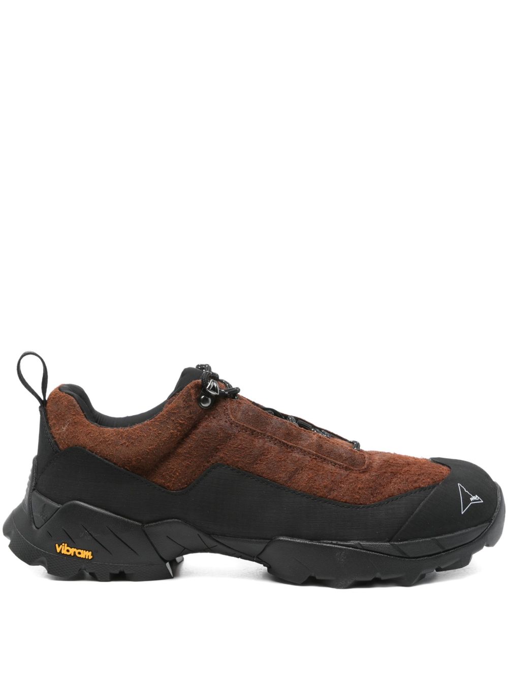 Seakers in camoscio con zip in marrone 