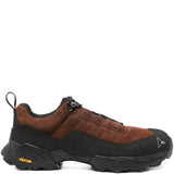 Seakers in camoscio con zip in marrone 