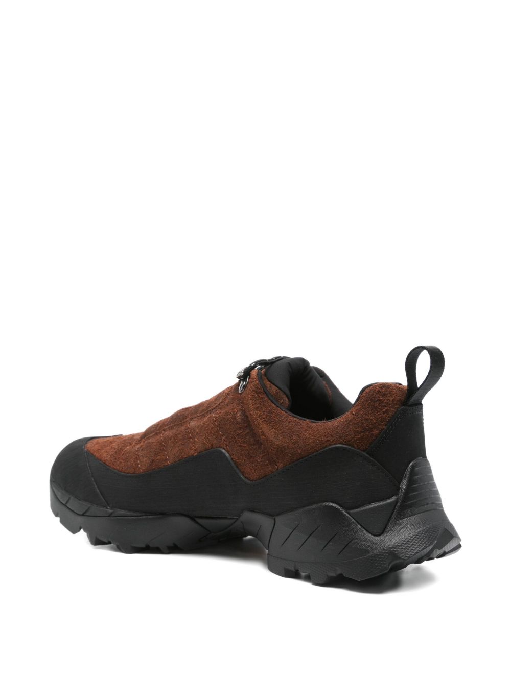 Seakers in camoscio con zip in marrone 