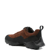 Seakers in camoscio con zip in marrone 