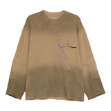 T-shirt con fantasia tie dye in marrone ROA x And Wander - uomo 