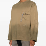 T-shirt con fantasia tie dye in marrone ROA x And Wander - uomo 