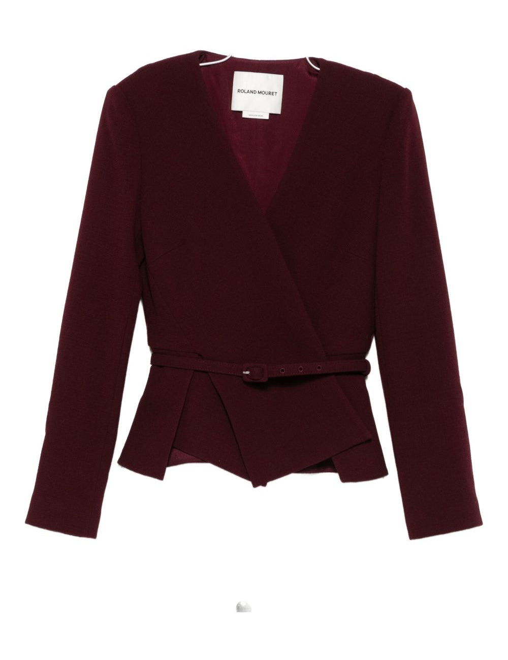 Giacca a portafoglio con cintura in borgogna Roland Mouret - donna 