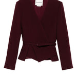 Giacca a portafoglio con cintura in borgogna Roland Mouret - donna 