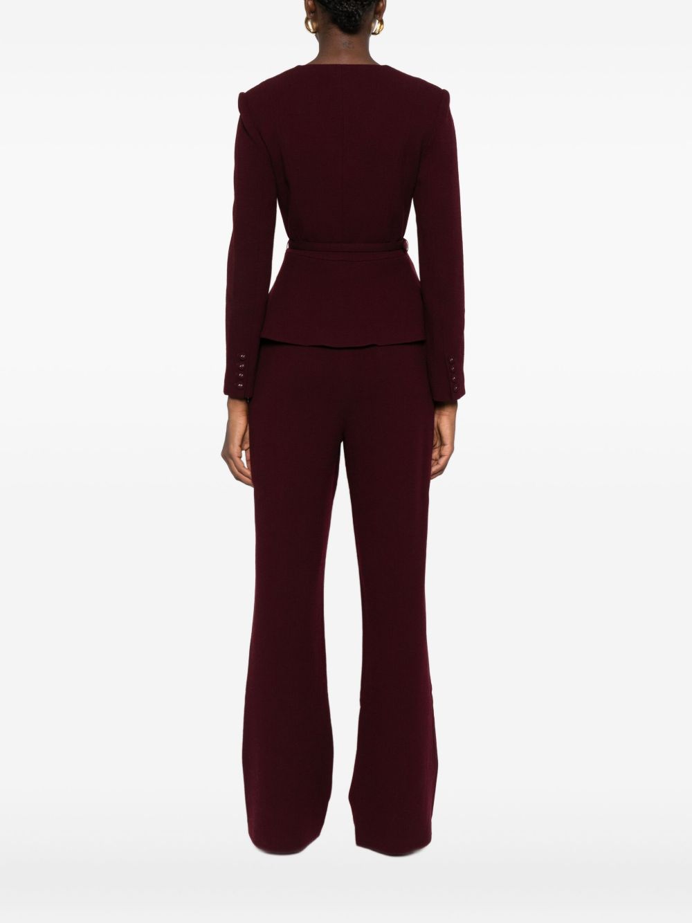 Giacca a portafoglio con cintura in borgogna Roland Mouret - donna 