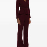 Giacca a portafoglio con cintura in borgogna Roland Mouret - donna 